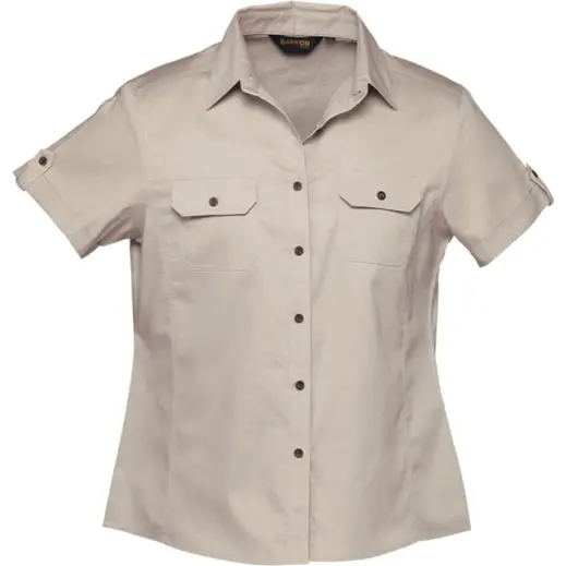 Plain Bush Shirt Ladies Stone